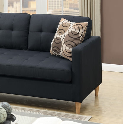 Zara Tufted Back Modular Sectionals Sofa - Black