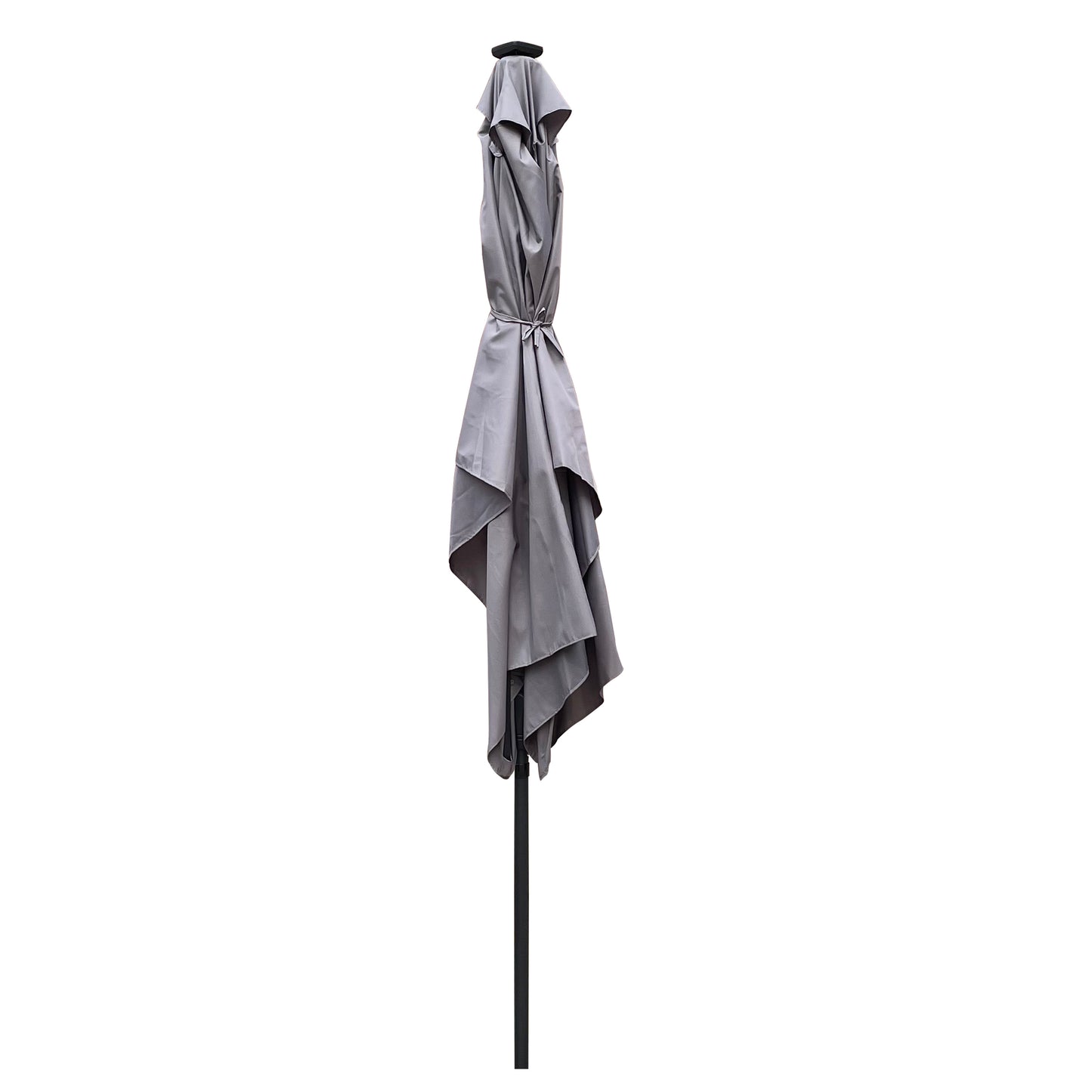 Joya 10 x 6.5 ft Patio Solar LED Umbrellas  with Crank - Light Gray