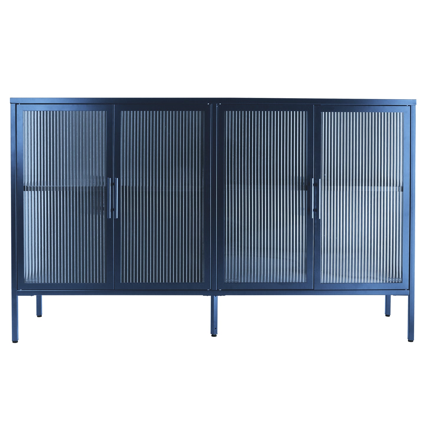 Nera Tempered Glass Credenza - Blue