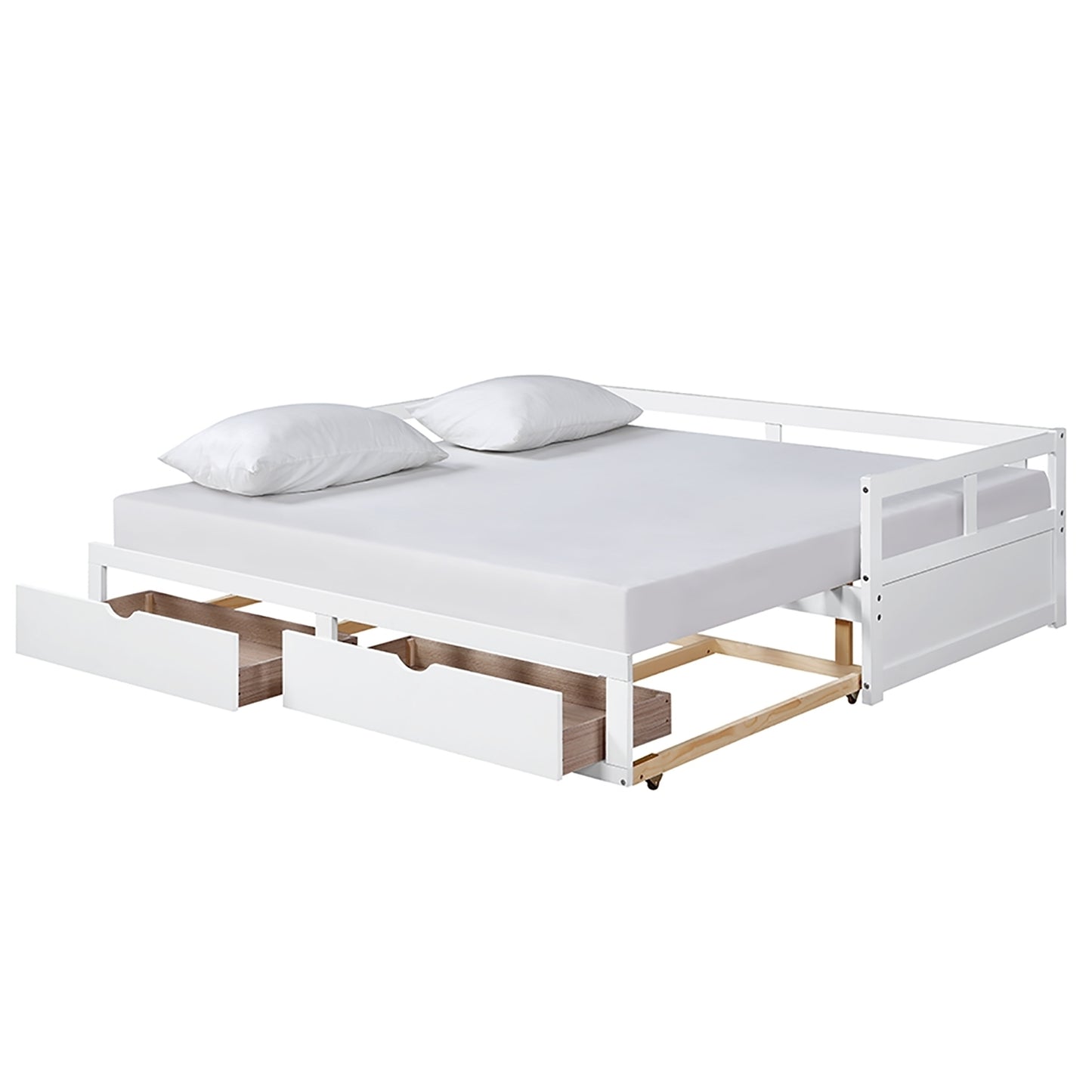 Urban Twin Size Wooden Daybed with 2 Drawers - White