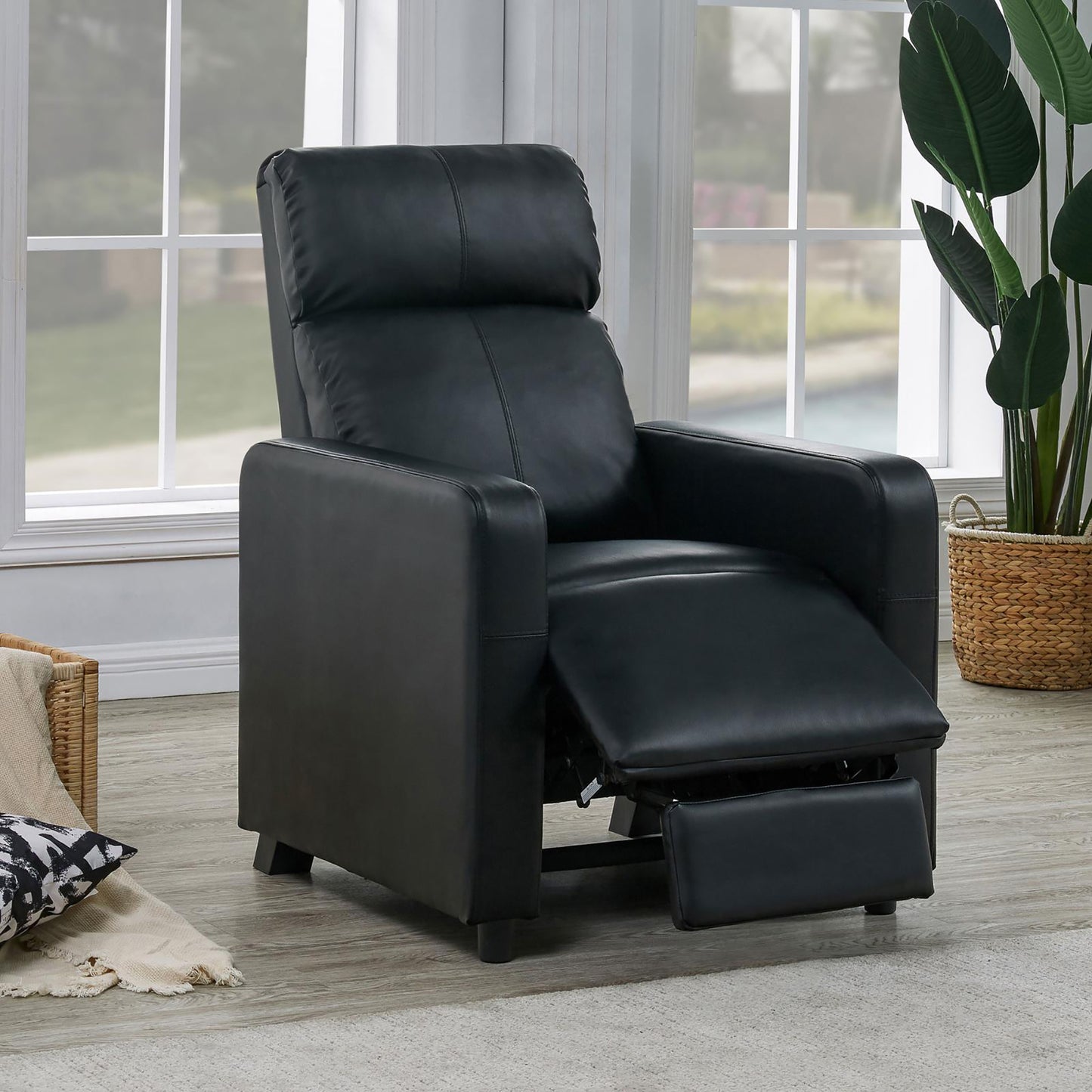 Austin Push-Back Recliner - Black