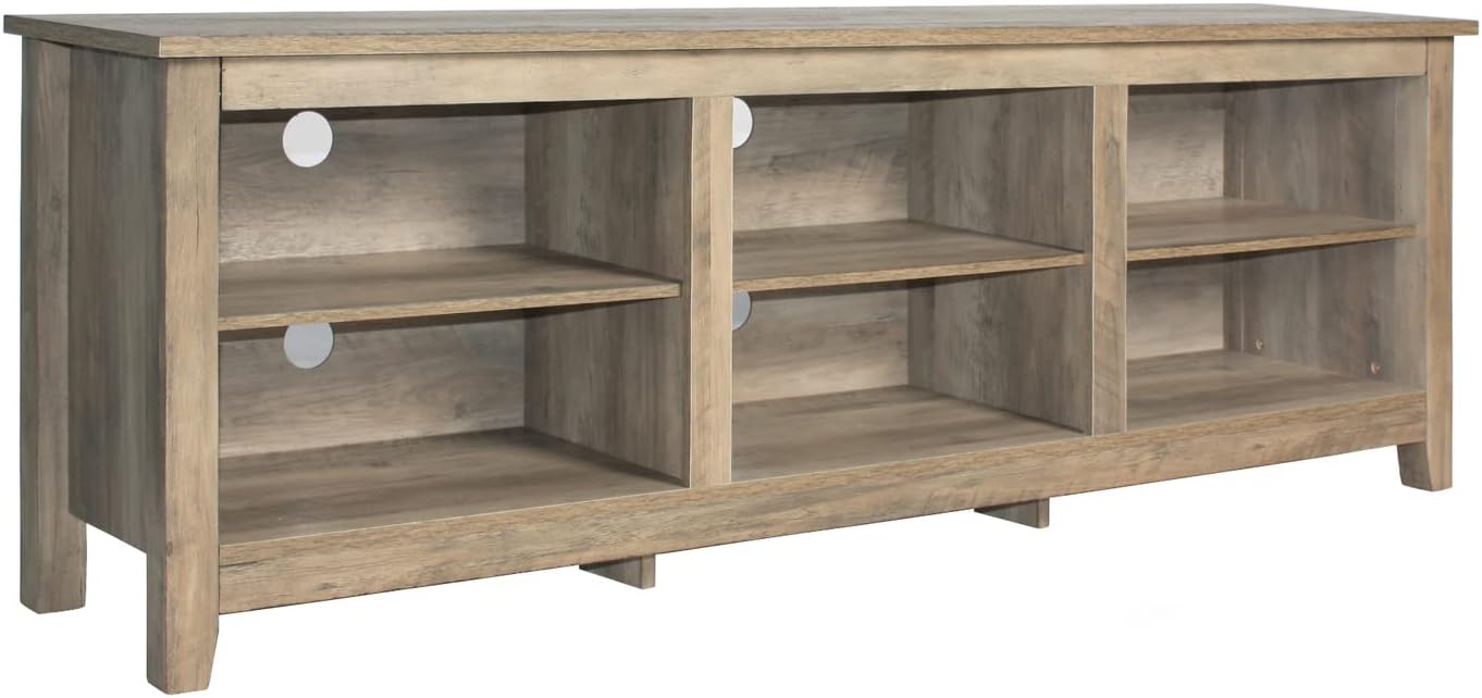 Go Green Woods Noah Wooden 70 TV Stand with Open Storage Shelves