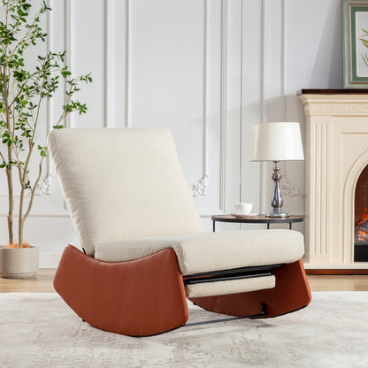 Stella Modern Rocking Chair Recliner - Orange+Beige