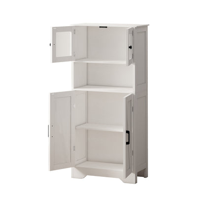 Dara 4 Door Storage Cabinets With LED Light - White