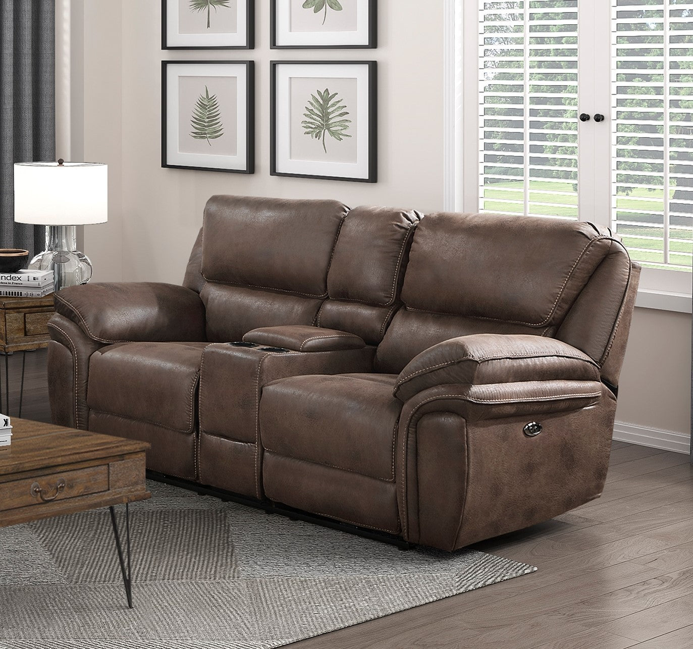 Rubio Power Reclining Loveseat - Brown