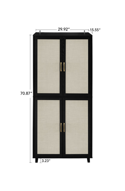 Acuna 4 Door Storage Cabinet - Black