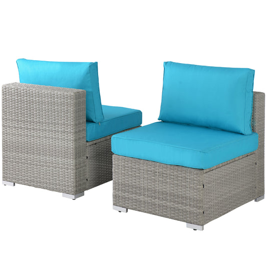 Gallo Patio PE Rattan Wicker Sofa Chair (Set of 2)