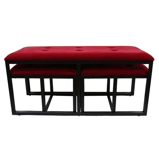 Umar Metal Bench with 2 Additional Seating