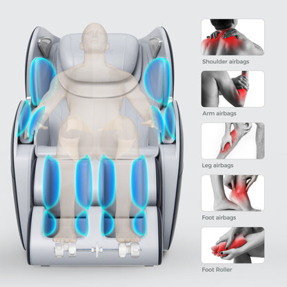 BOSSCARE 3D Shiatsu Massage Recliner with AI Voice - Black