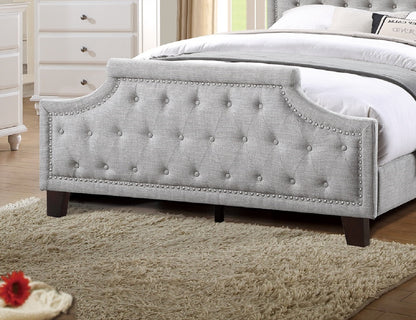 Polyfiber American Traditional Queen Size Bed - Gray