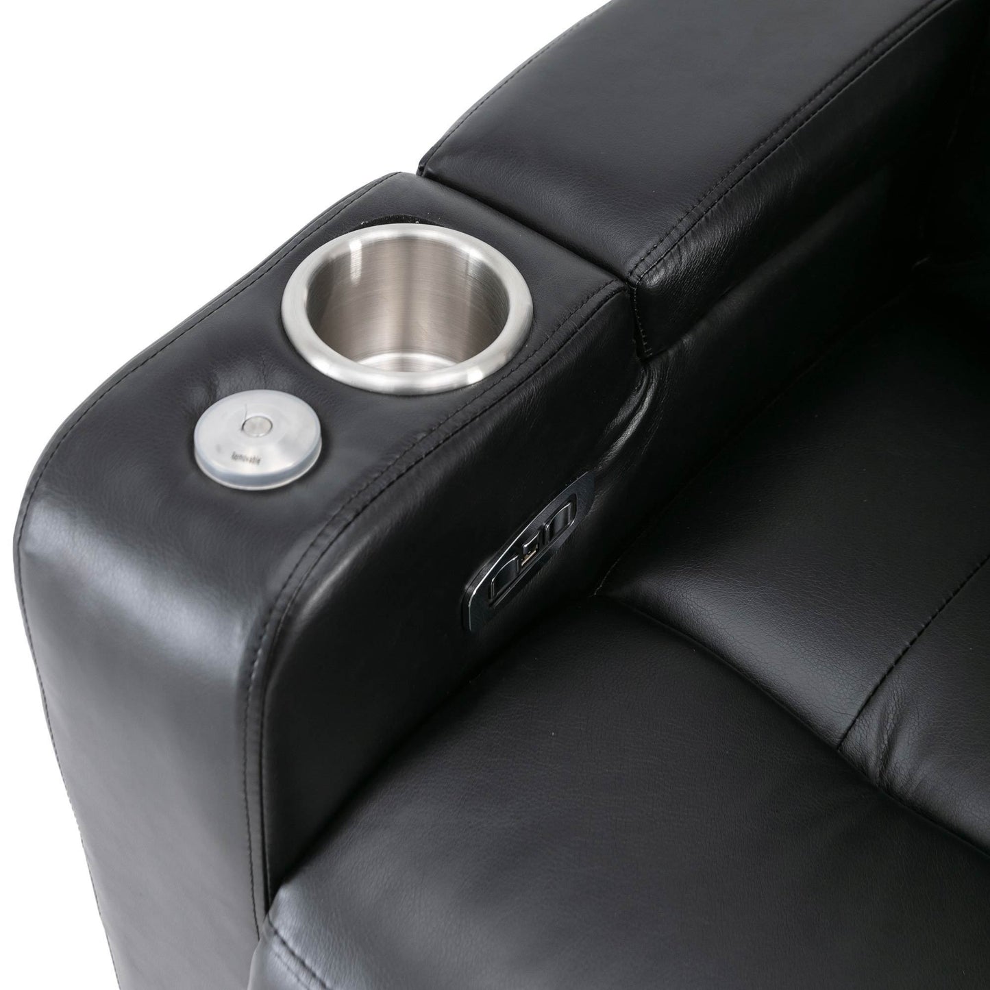 Anika Premium Power Recliner with Swivel Tray Table - Black