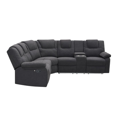 Ashira Manual Recliner Sofa Chairs with Storage - Black