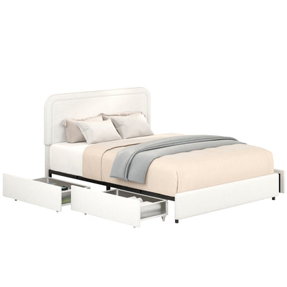 Liv Queen Size Platform Bed - Ivory