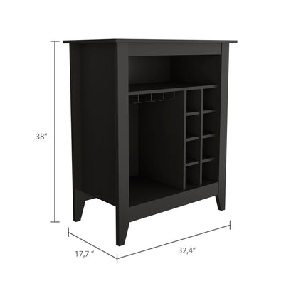 New Canaan 6-Bottle 1-Drawer 1-Shelf Bar Cabinet - Black