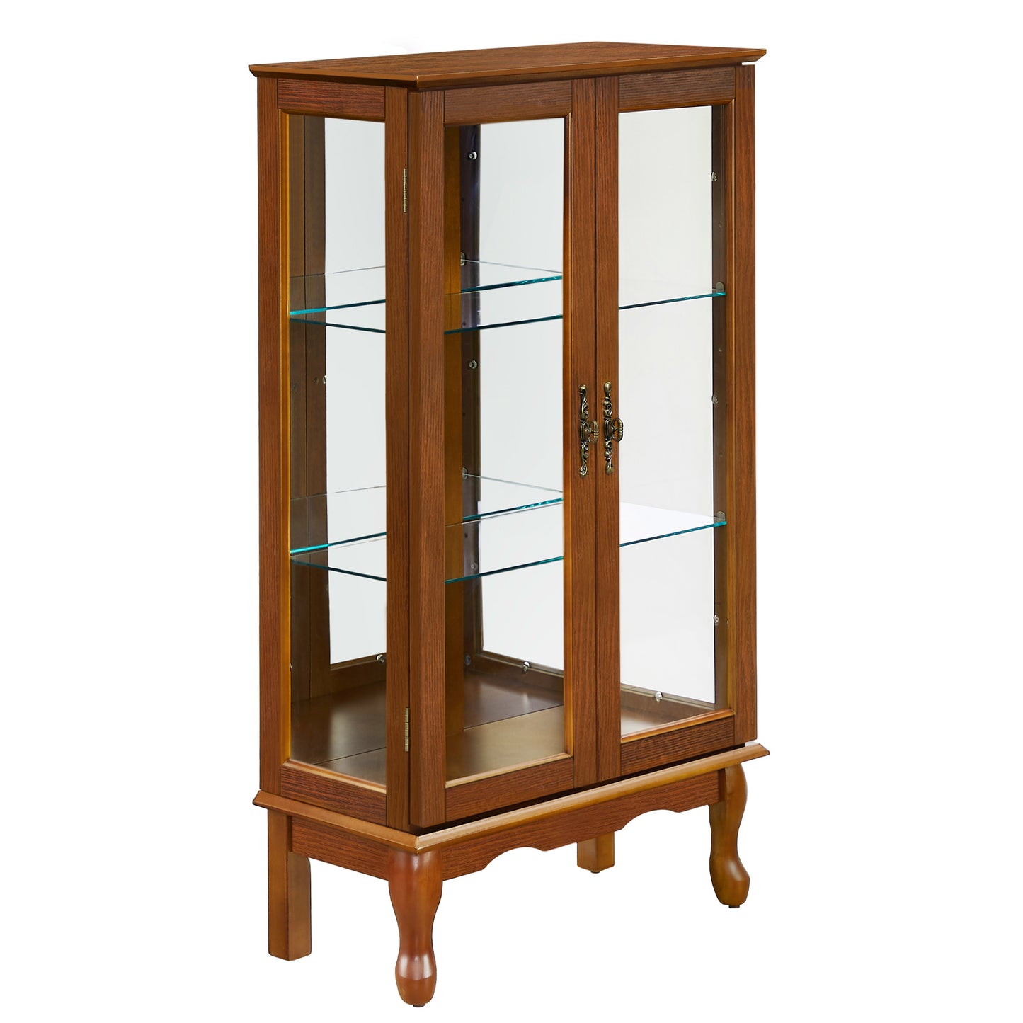 Karla Lighted Curio Diapaly Cabinet - Oak