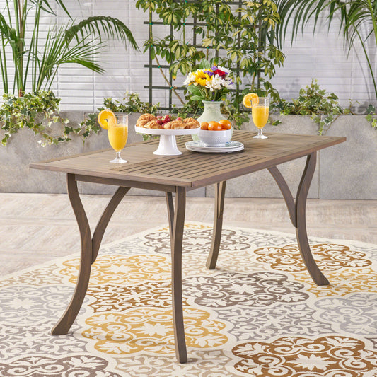 Craya Patio Wood Dining Table -  Gray