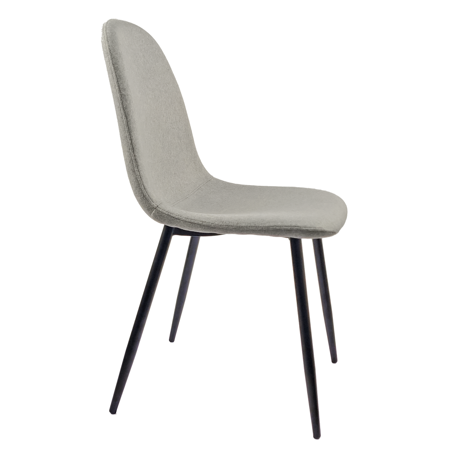 Ona II Fabric Dining Chairs with Black Metal Leg (Set of 2) - Light Gray