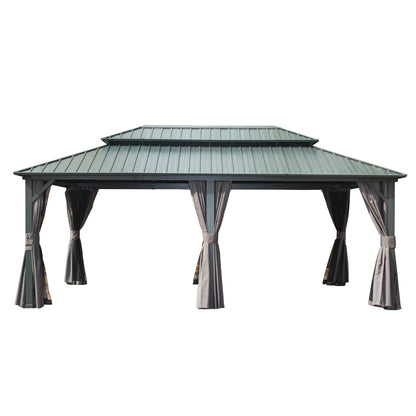 Genesis 12 X 20 ft Hardtop Gazebo - Gray