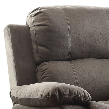 Aeon Polished Recliner with Pillow Top Arm - Charcoal