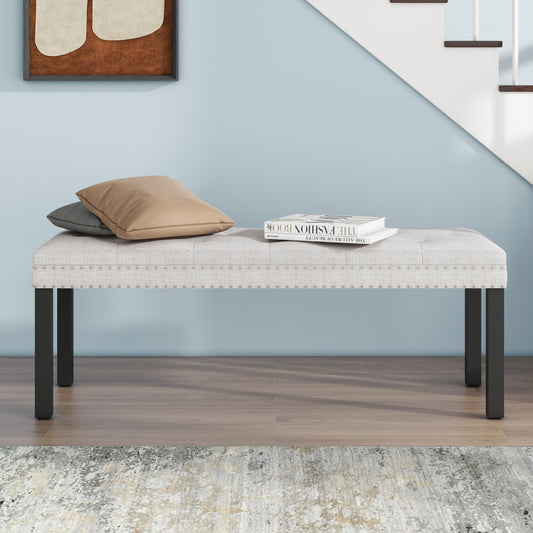 Jabra Velvet Upholstered Bench - White