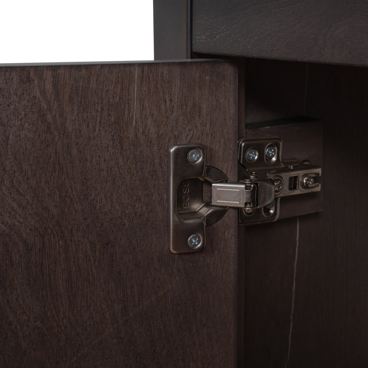 Wooden Bathroom Vanity with Ceramic Sink - Brown