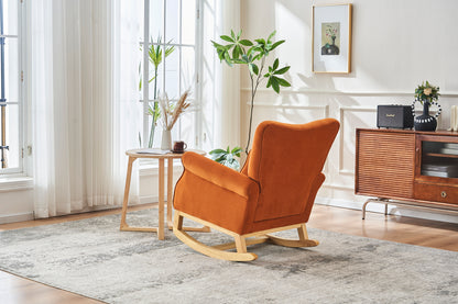 Jarvis Velvet Rocking Chair - Orange