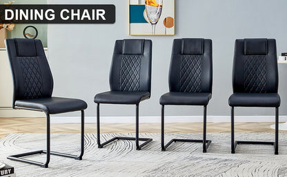 Skye Dining Chair Black Metal Leg (Set of 4) - Black