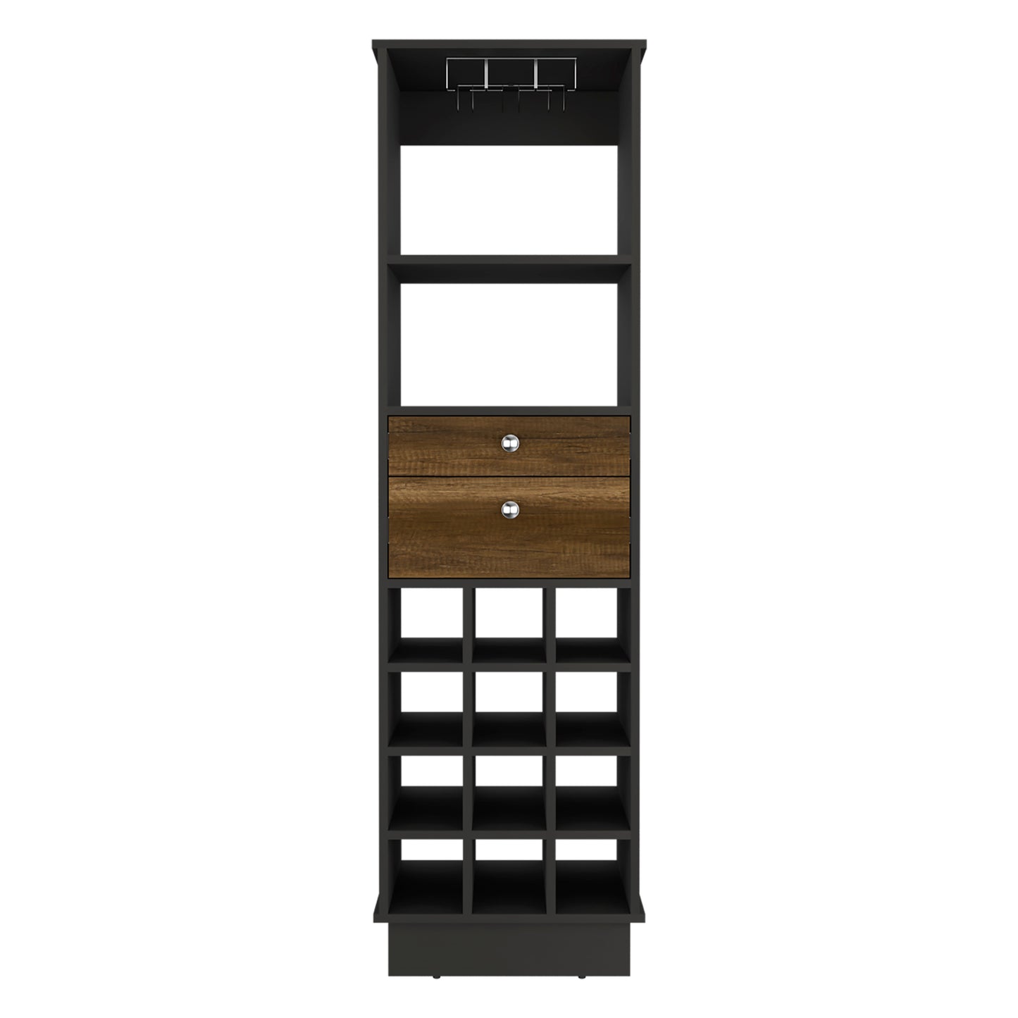 Bureck Bar Cabinet - Black/Walnut