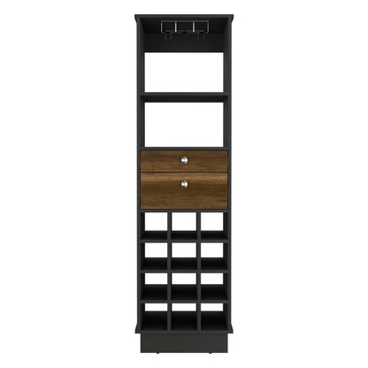 Bureck Bar Cabinet - Black/Walnut