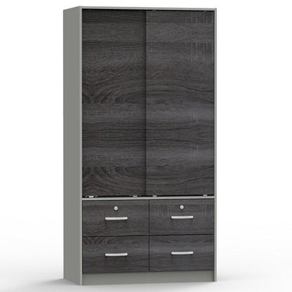 Go Green Woods Sarah Modern Wood Double Sliding Door Armoire