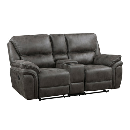 Sasha Reclining Microfiber Loveseat - Gray