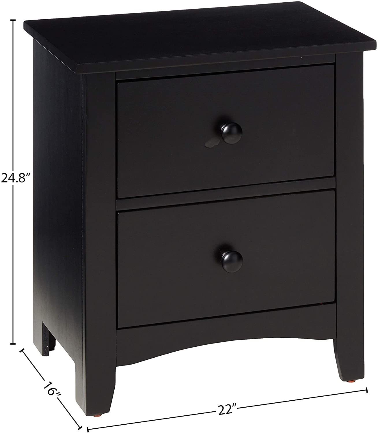 Berna Wooden Nightstand - Black