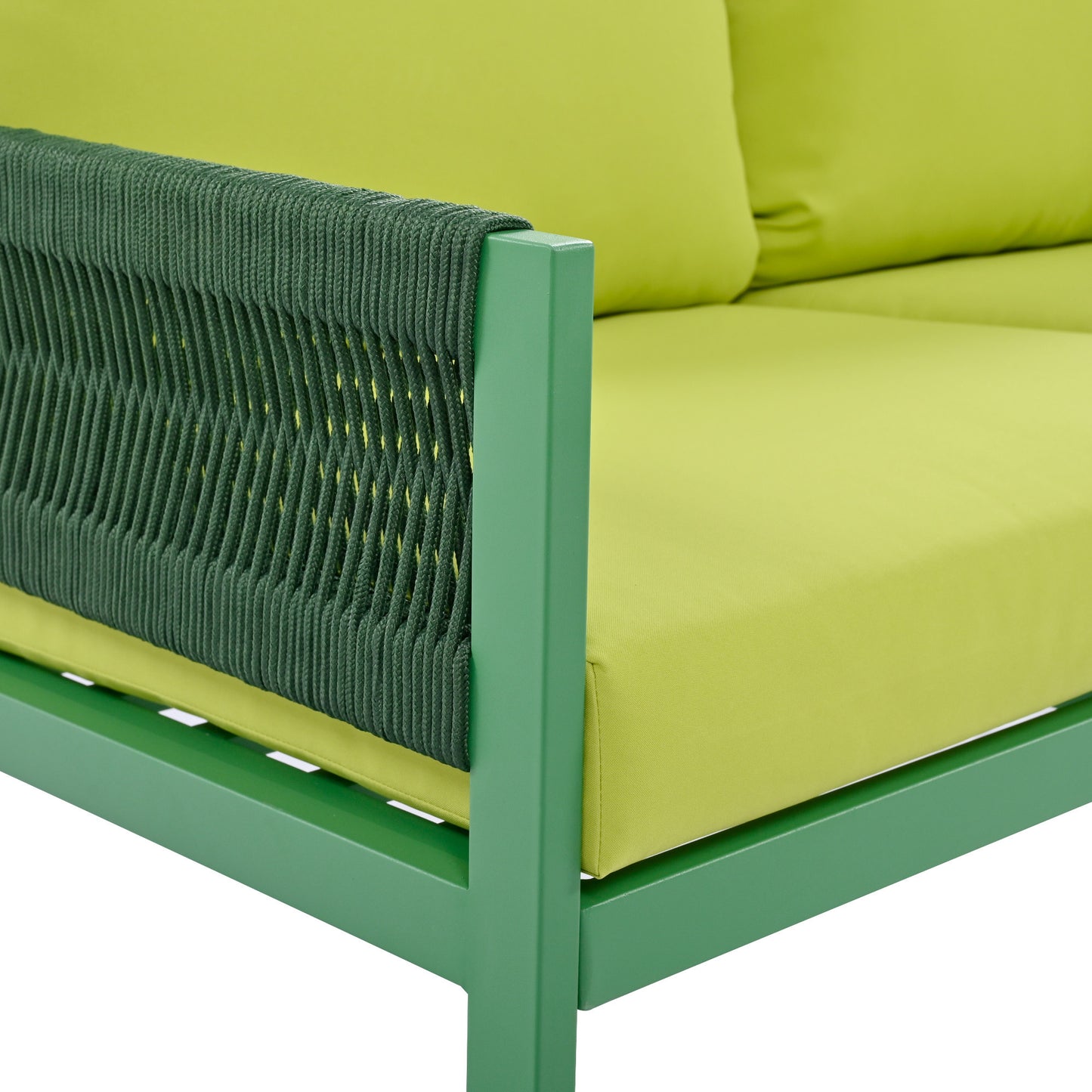 Mixon 4 Pc Patio Rope Sofa Set - Green