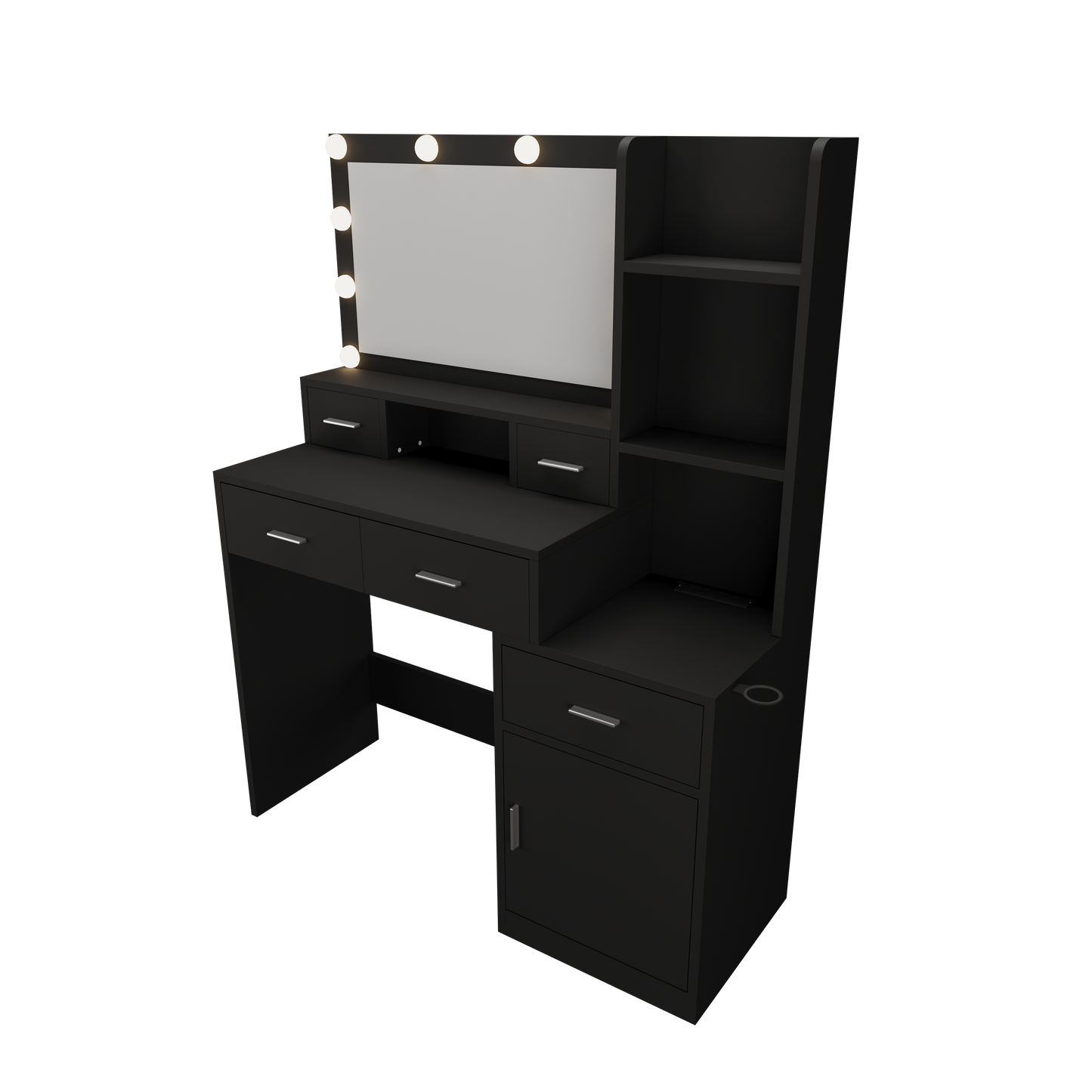 Kira Vanities Table With Mirror - Black