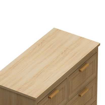 Tero 4 Drawers Rattan Cabinet - Natural