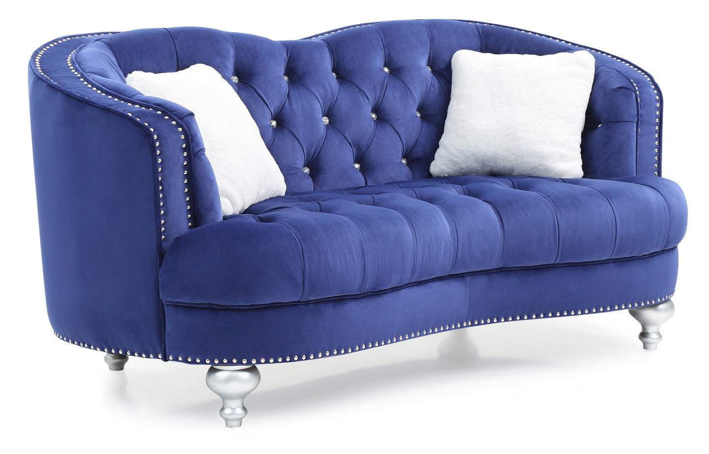 Nana Traditional Loveseat - Blue