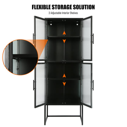 Nera II Tempered Glass Cabinet - Black