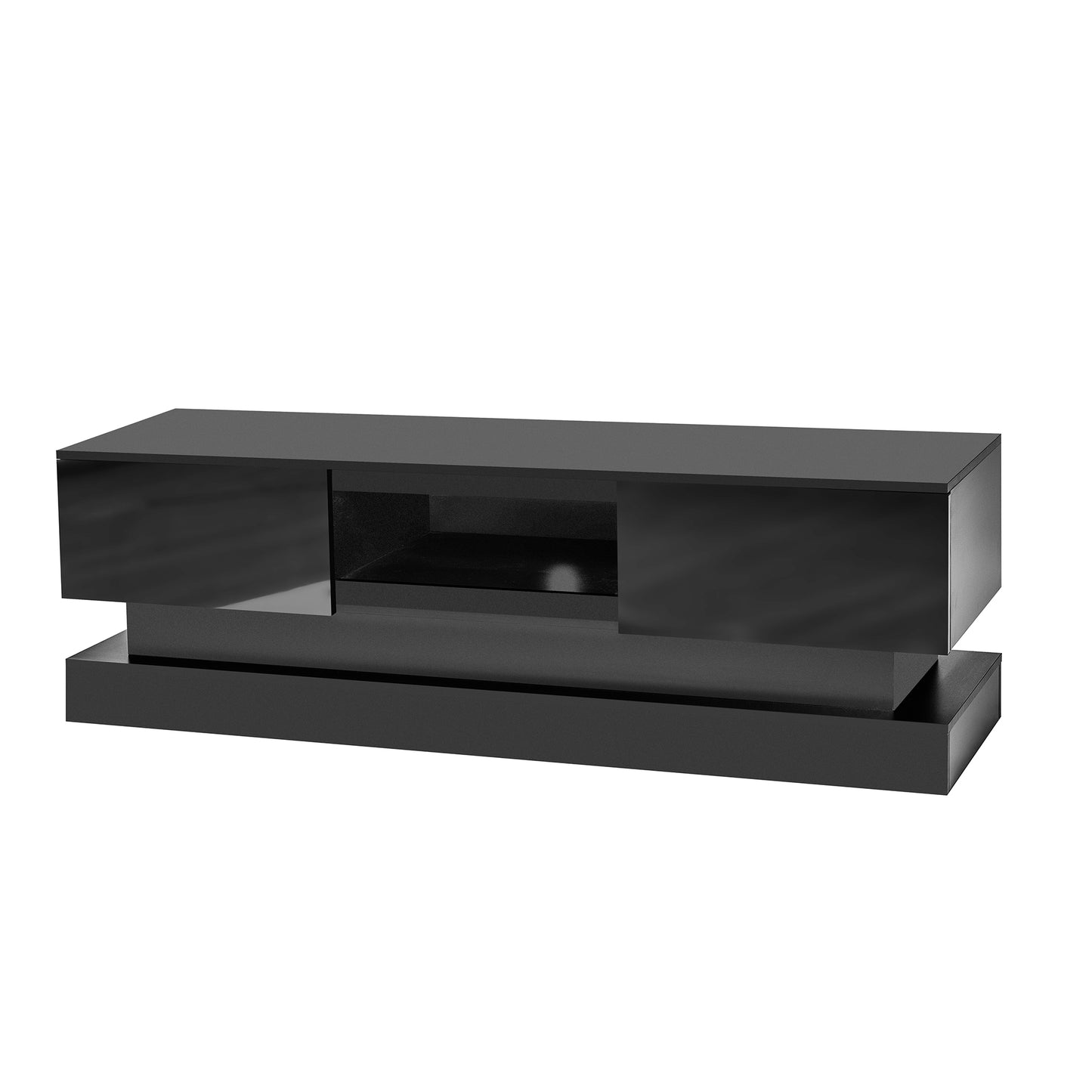 Scape 55 inches Glossy TV Stand with LED Lights- BLACK