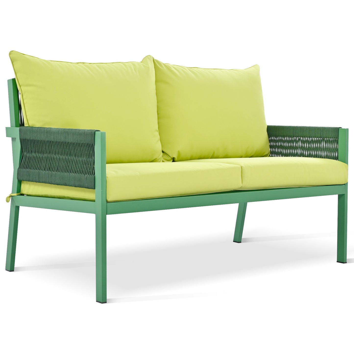 Mixon 4 Pc Patio Rope Sofa Set - Green