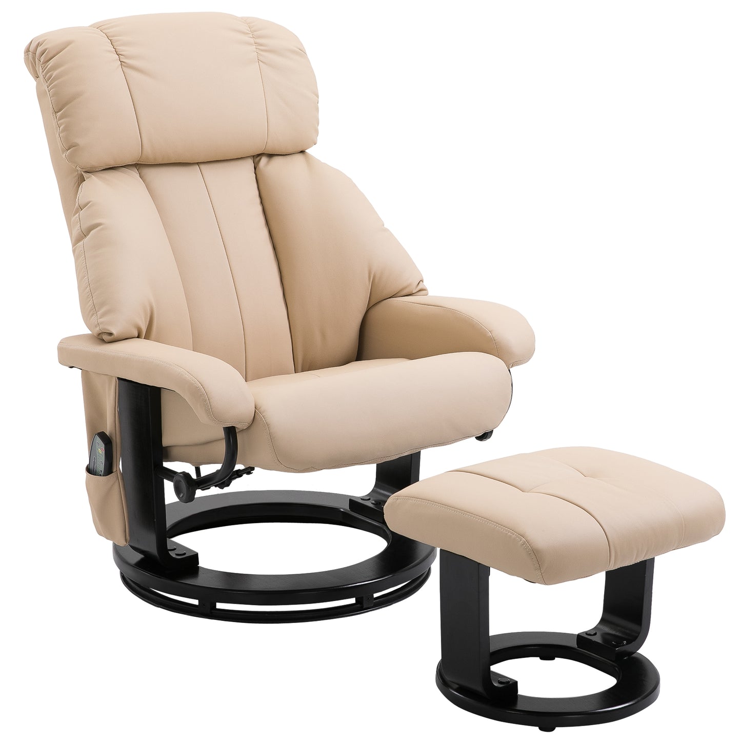 Rexi Massage Recliner Chair with Ottoman - Beige