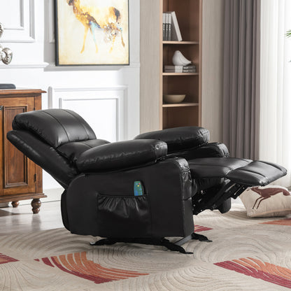 Marta Power Recliner with Massage and Heat - Black