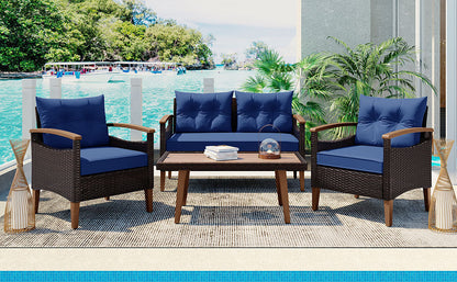 GO 4 Pc Outdoor Patio Seating Set - Blue