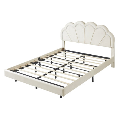 Atlantic Queen Size Platform Bed Frame withe LED - Beige