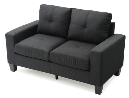 Newbury Modular Fabric Loveseat - Black