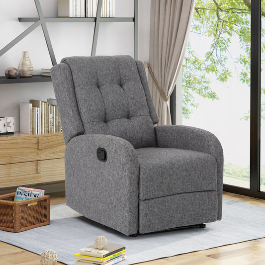 Flora Manual Recliner Chair - Charcoal