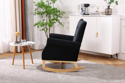 Jarvis Velvet Rocking Chair - Black