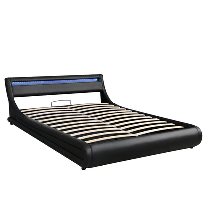 Farah Queen Size Storage Platform Bed w Hydraulic System - Black