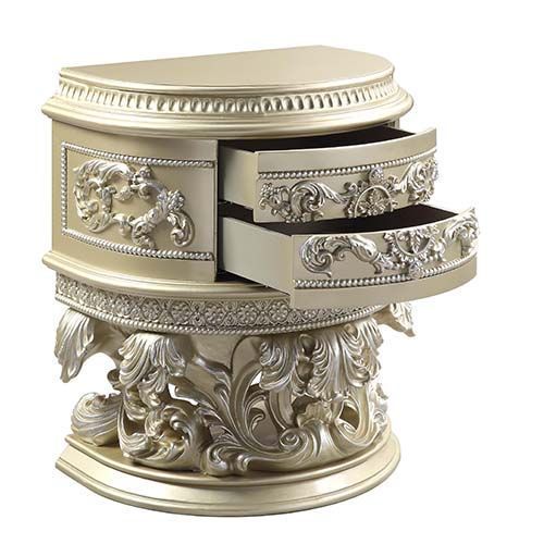 Vatican Nightstand - Champagne Silver