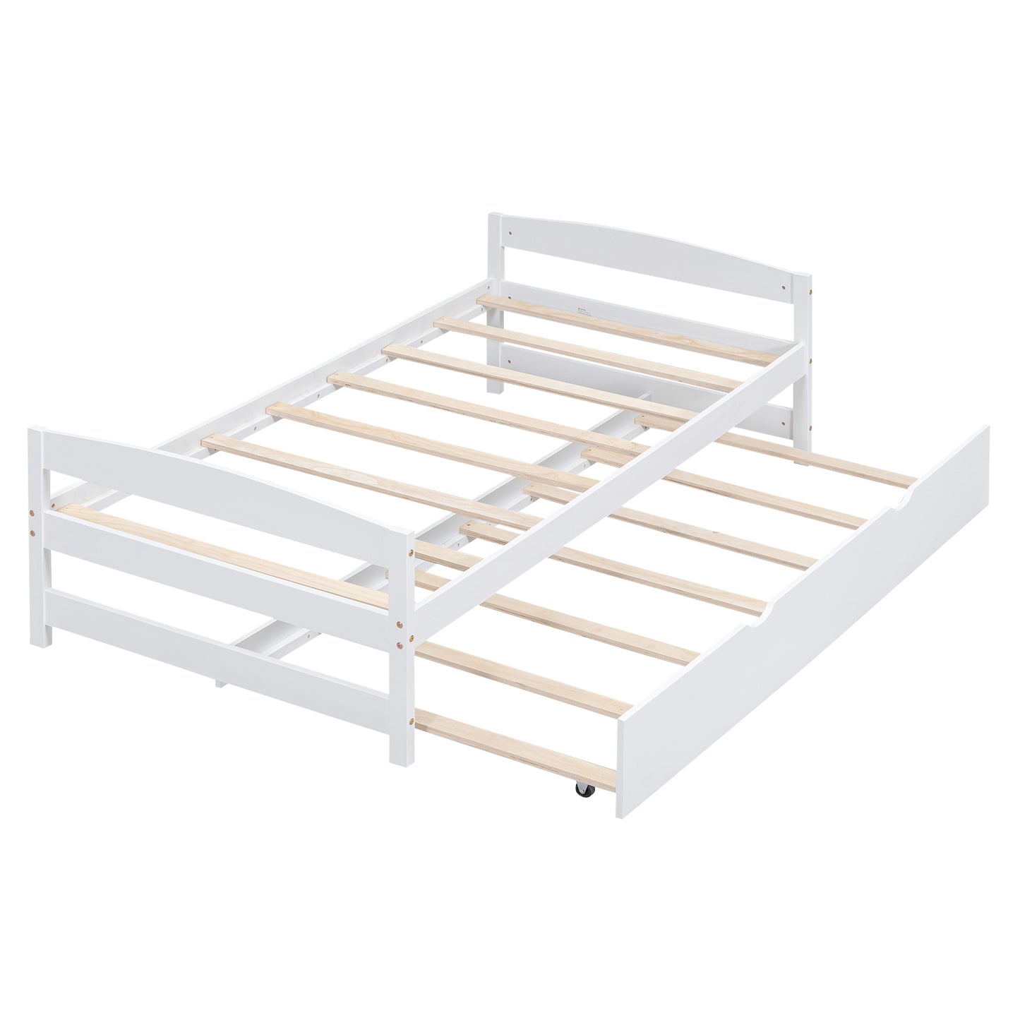 Array Twin Size Daybed with Twin Size Trundle - White