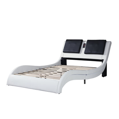 Sonic Control II Queen Size Platform Bed Frame - White